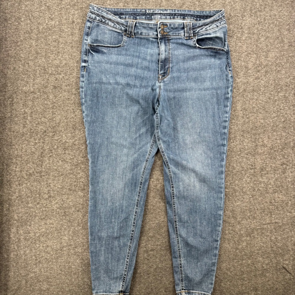 M Jeans by Maurices Womens High Rise Skinny Jeans Medium Wash Blue Size 18W